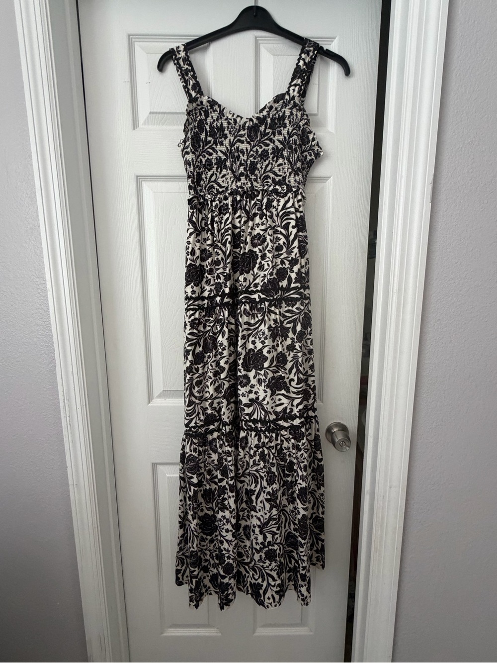 She + Sky Black and White Floral Maxi Dress